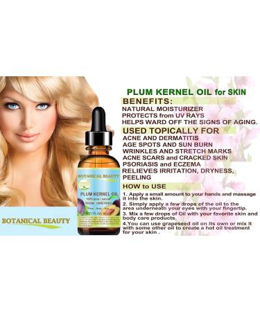 Botanical Beauty French PLUM KERNEL OIL 100% Pure Natural Virgin Unrefined Cold Pressed Carrier Oil 1 oz- 30 ml for Face Skin Hair Lips Nails. Skin SuperFood. Face moisturizer Oil 1 Fl Oz (Pack of 1) - Buy Online on GoSupps.com