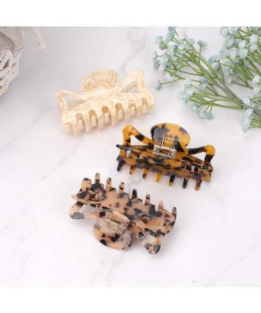 Tortoise Claw Hair Clip - Leopard Print French Barrette for Women - 4.3 Inch Multi-colored Hair Jaw - Vintage Design for Thick, Thin, Curly Hair - Buy Online on GoSupps.com