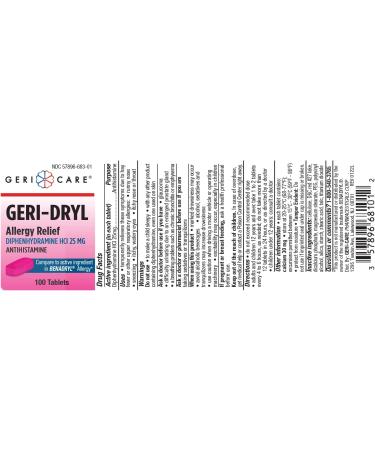Allergy Relief: Geri-Dryl OTC Benadryl Ultratabs 25mg Antihistamine - Buy Online on GoSupps.com