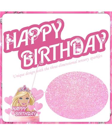 VeSidyHelo Girl Cake Topper Set Glitter Happy Birthday Toppers Heart Party Supplies Favor Decorations Pink - Buy Online on GoSupps.com