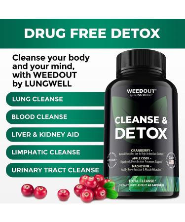 WEEDOUT Total Cleanse Detox Pills - Natural Full Body Cleanser - Fast Toxin Rid & Liver Repair - Urinary Tract Cleanse with Milk Thistle - 42 Capsules - Buy Online on GoSupps.com