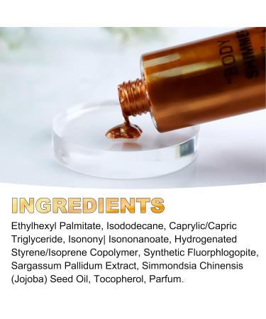 Pongnas Body Highlighter Oil 100ml Long Lasting Shimmering Glow Liquid with Nourishing Ingredients for Cheek Collarbone Shoulder (Gold Bronze) - Buy Online on GoSupps.com