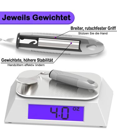 Pkpkaut Adaptive Utensils for Parkinson's Patients | Weighted Cutlery Set for Tremors & Arthritis | 5-Part Meal Cutlery for Disabled & Seniors - Buy Online on GoSupps.com