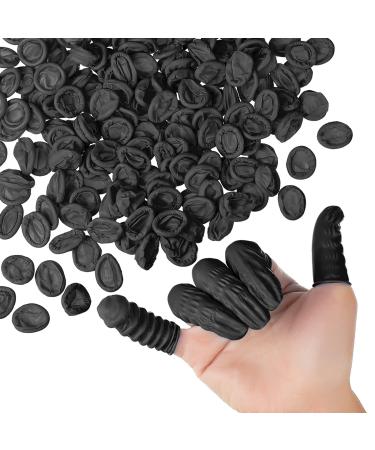 200 PCS Disposable Latex Finger Cots Protective Fingertips Gloves Latex Anti Static Rubber Fingertip Finger Cots Industrial Black