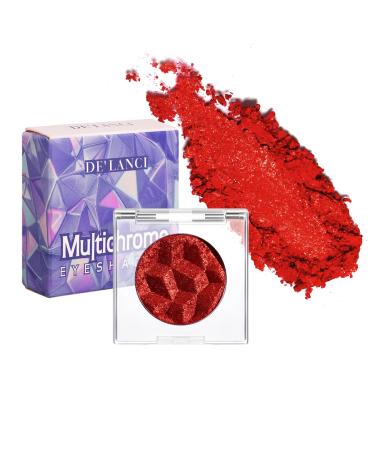 DE LANCI Chameleon Red Glitter Eyeshadow Highly Pigmented Single Metallic Glitter Red Eye Shadow Palette Intense Color Shifting Chrome True Red Shimmery Glitter Eyes Warm Goth Smoky Makeup True Red #R1