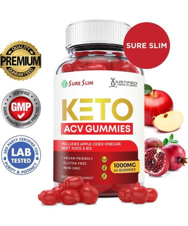 Justified Laboratories Sure Slim Keto ACV Gummies 1000MG with Pomegranate & Beet Juice Powder B12 - 300 Gummies - Buy Online on GoSupps.com
