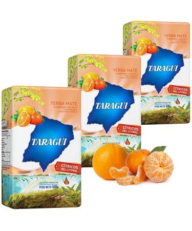Taragui Yerba Mate Tea Citricos del Litoral 1.5 kg (500g x 3) |Mate tea from Argentina - the ripening period is 12 months |Detox and energy drink