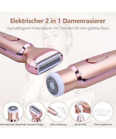 Buy 2-in-1 Waterproof Electric Razor for Women - Wet & Dry Shaver for Face Legs Armpits & Bikinizone - Portable Painless with USB Charging - Buy Online on GoSupps.com