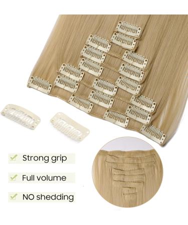 S-noilite 23 Golden Mix Bleach Blonde Clip In Hair Extensions - 8pcs Full Head, Long & Sexy Lady Fashion - 60 Colours Available - Buy Online on GoSupps.com