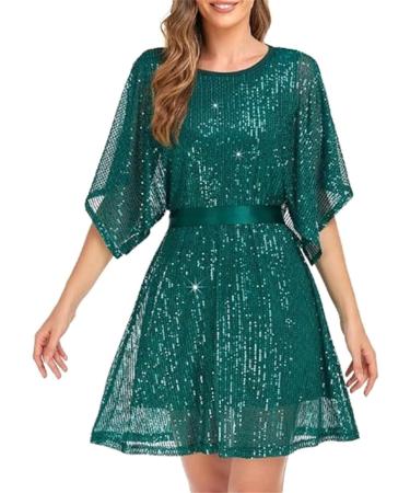 Buy HANXIULIN Women's Elegant Winter Evening Dress | Casual Short Glitter & Sequin Cocktail Dress - International Shipping Available - Buy Online on GoSupps.com