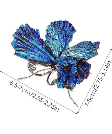 Natural Stone Crystal Ornament - Natural Butterfly Pendant with Crystal | Natural Crystal Stone Charm Smooth Polished Gemstone Charm for Parties Silver - Buy Online on GoSupps.com
