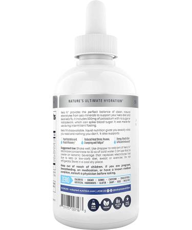 Keto IV Electrolyte Drops with 500mg Potassium + Magnesium | High Potency Formula with Sodium & Zinc | Raw Mineral Flavor | 30 Servings - Buy Online on GoSupps.com