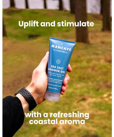 ManCave Sea Salt Shower Gel for Men - Natural Vegan Formula with Coastal Aroma Sulphate & Paraben Free 200ml - Buy Online on GoSupps.com