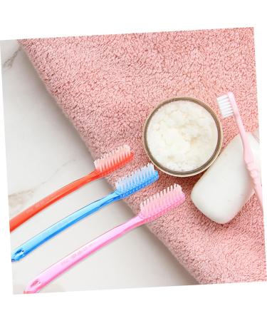 10 Piece Travel Toothbrush Set - Practical Manual Brushes for All Ages - Stiff Plastic & Elderberry Design - Buy Online on GoSupps.com
