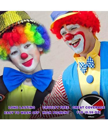 DE LANCI Black White Red Face Body Paint Kit - Long Lasting Waterproof Clown Makeup for Halloween & Special Effects | Professional SFX Face Painting with Brush - Buy Online on GoSupps.com