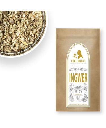 Organic Ginger Cut 600G - Premium Glass Packaging | 100% Natural Spice - Noble Herb - No Additives Biological Cultivation - Buy Online on GoSupps.com