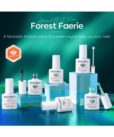 Modelones Hema Free Green Gel Nail Polish Set 6 Colors Holographic 9D Cat Eye Glitter Gel Polish White Green Nail Polish with Magnet Soak Off Led Nail Gel Polish Kit Manicure Nail Art DIY Gifts Forest Faetie Green Silver - Buy Online on GoSupps.com