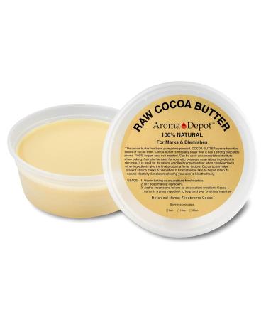 Aroma Depot 8 oz Raw Cocoa Butter Unrefined - 100% Natural Pure for Skin, Body, Hair Care - Reduces Fine Lines, Wrinkles, Eczema, Psoriasis - DIY Body Butter Lotions Creams - 8 Ounce - Buy Online on GoSupps.com