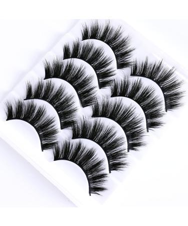 Lucoss Faux Mink Lashes - 5 Pairs Fluffy 3D Eyelashes Long Dramatic & Reusable Faux Mink Lashes for Thick Volume (A5) - International Shipping Available - Buy Online on GoSupps.com