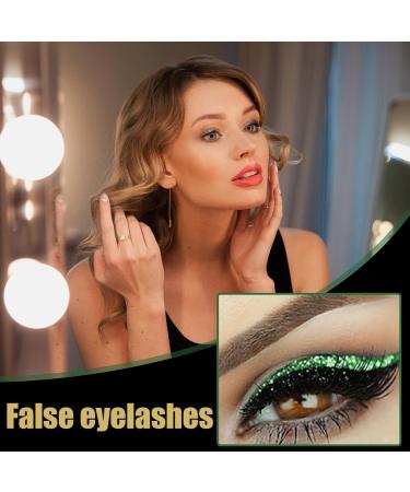 Xijobido Fake Eyelashes4 Pairs Reusable Eyeliner Eyelash Strips Reusable Make Up Glue for Daily Use Party Travel Vegetable - Buy Online on GoSupps.com