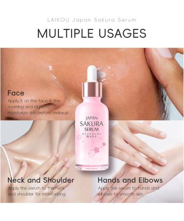 S rum visage fleur de cerisier Soin de la peau pour taches sombres peau du visage teint in gal ridules pores peau s che anti- ge et peau S rum facial pour femme pour une peau claire lisse - Buy Online on GoSupps.com