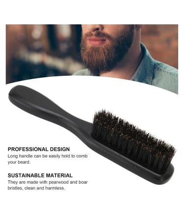 LCKJLJ Bristle Beard Brush & Hair Comb with Wooden Handle for Men - Black | Premium Grooming Tool (1 Piece) - Buy Online on GoSupps.com