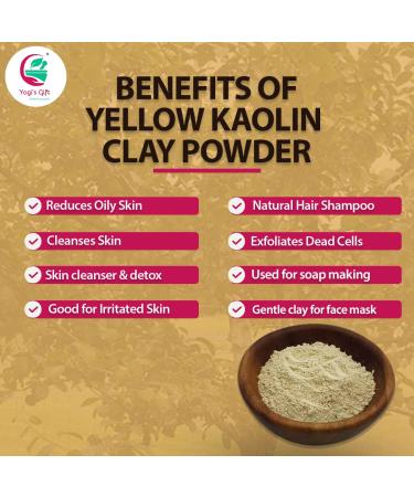 Kaolin Clay Powder 14 oz - Ideal for Soap Making, Face Cleansing, and Oily Skin - Yogi's Gift - Buy Online on GoSupps.com