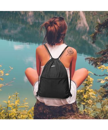 Wall Backpack with Cord Strain | 11L Gym Bag for Sports & Travel | Adjustable Outdoor Pocket | Unisex Design - Black - Buy Online on GoSupps.com