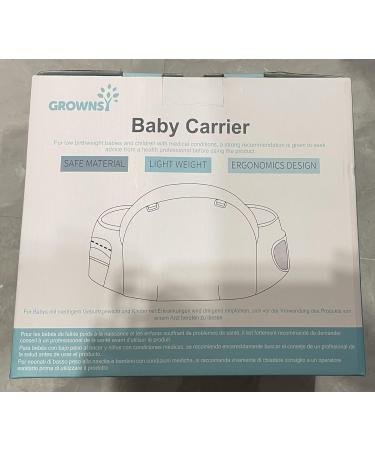 GrownSy Baby Carrier | Advanced 6-in-1 Ergonomic Baby Carrier for Newborns & Toddlers (0-36 Months) - Adjustable & Breathable (Light Gray) - Buy Online on GoSupps.com