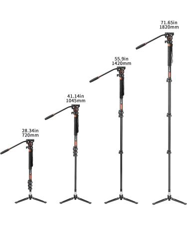 Cayer CF34 Carbon Fiber 71 Video Monopod Kit with Fluid Head and Folding Base - DSLR & Camcorder Telescopic Monopod Set - Buy Online on GoSupps.com