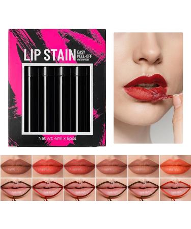 Lip Liner Discoloration Makeup Lip Lacquer Removable 6 Parts Highly Pigmented NonBreaking Lip Stain For Women and Girls - Buy Online on GoSupps.com