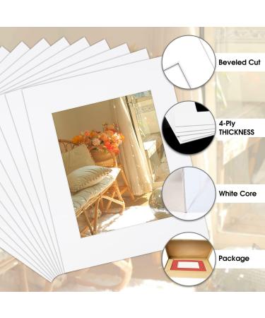Golden State Art 11x14 White Photo Mats (Pack of 10) - Acid-Free, for 8x10 Color Picture - Ideal for Frames, Artwork, Prints - Buy Online on GoSupps.com