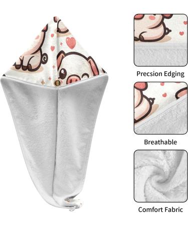 Buy Cute Pig Hair Towel 2 Pack - Super Absorbent Quick Dry Hair Turbans for Women & Girls | International Shipping - Buy Online on GoSupps.com