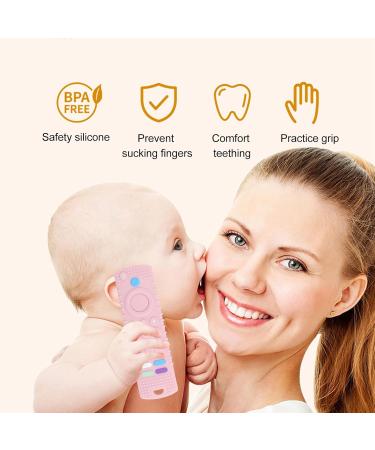 Baby Bite Ring Toy - Soft Silicone Remote Control Shape | BPA-Free Early Learning Toy for 3-24 Months (Pink) - Buy Online on GoSupps.com