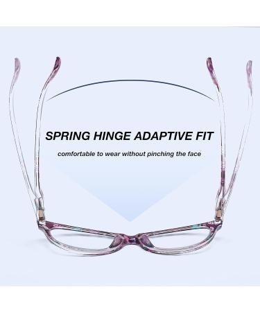 FEISEDY Cat Eye Reading Glasses for Women - Blue Light Blocking Cateye Eyeglasses B9107 in Purple Print - 2.0x Magnification - Buy Online on GoSupps.com