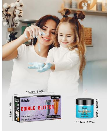 RoizeFar Edible Glitter Set - 8 Colors Tasteless Powder for Cakes & Drinks | Perfect for Easter Christmas Oktoberfest & Cocktails - Buy Online on GoSupps.com