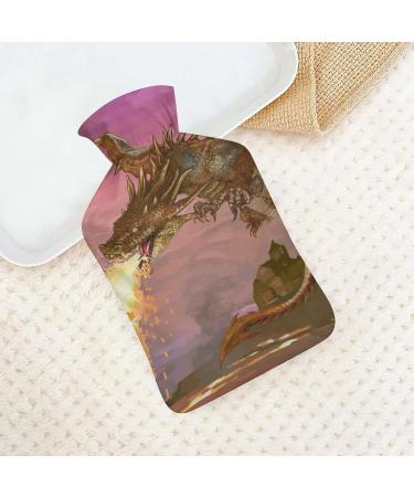 Dragon Hot Water Bottle with Plush Cover - Hand Warmer for Adults & Children | 26.5x15.3cm - International Shipping Available - Buy Online on GoSupps.com