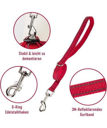 Red Padded Dog Harness for Small Dogs | XXS Puppy Harness - Comfortable & Durable - Buy Online on GoSupps.com