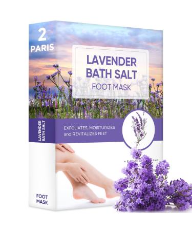 Foot Peel Mask Lavender Foot Mask Natural Exfoliator for Dry Dead Skin Callus Peeling Foot Mask Repairs Heels & Removes Cracked Feet & Rough Heels Enjoy Baby Soft Smooth Feet clear