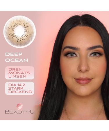 Buy Beautyu Natural Color Lenses - Deep Ocean Soft Contact Lenses (No Prescription) with Container & Tweezers - 1 Pair - Buy Online on GoSupps.com