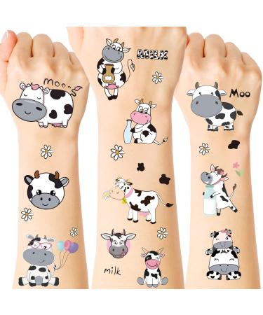 Glenmal 72 Sheet 540 Pcs Cow Temporary Tattoos for Kids  Birthday Party Decorations Party Supplies Favors Cute Cow Tattoo Sticker Style Milk Gift Ideals for Boys Girls Schools Prizes Themed