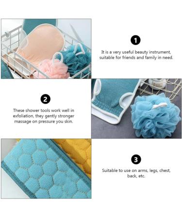 Buy Beaupretty 3-Piece Bath Towel Set | Exfoliating Gloves & Sponges | Cloud Velvet Bath Ball - Ideal for Luxurious Showers | Lake Blue | International Shipping Available - Buy Online on GoSupps.com