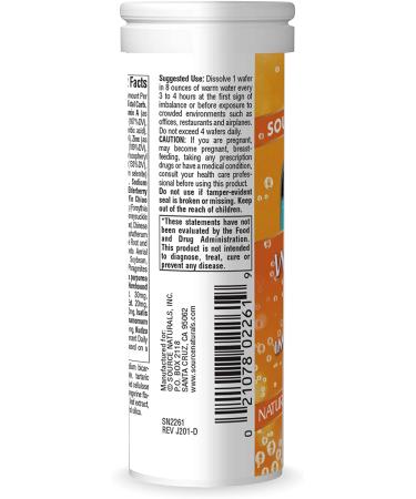 Source Naturals Wellness Fizz Tangerine - 10 Natural Wafer Tablets for Energy & Immunity - Buy Online on GoSupps.com