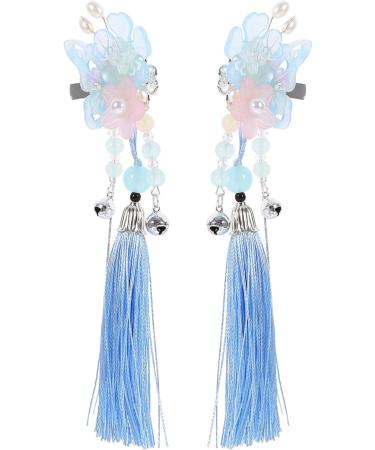 Beaupretty Chinese Side Clip with Tassel 1 Pair Butterfly Flower Bell Hair Clip Barrette Vintage Bride Wedding Hair Traditional Costume Kimono Hanfu Headpiece - Buy Online on GoSupps.com