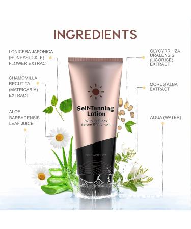 125ml Moisturizing Self Tanning Cream Fast Self Tan Buildable Glow Medium to Dark Sunless Tanner Tanning Lotion Self Face Tanner for Deep Skin Tone - Buy Online on GoSupps.com