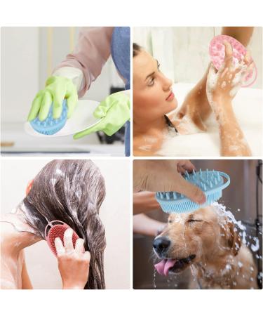3PCS Silicone Loofah Exfoliating Body Scrubber Set - Shower Bath Sponge for Sensitive Skin - Double-Sided Brush for Men Women - Black Blue Green - Buy Online on GoSupps.com