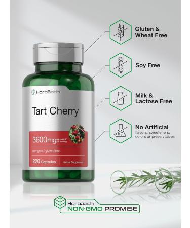 Horb ach Tart Cherry Extract Capsules | 3600mg 220 Non-GMO Gluten-Free Pills | Herbal Supplement for Joint & Sleep Support - Buy Online on GoSupps.com
