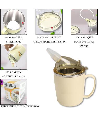 350ml Stainless Steel Cups with Lids and Straws Adult Sippy Cup for Patients Elderly - Water Bottles Spill Proof - Sippy Bottles for Seniors - Buy Online on GoSupps.com