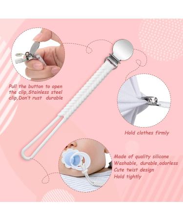 4-Piece Silicone Pacifier Clips Teething Ring Holder for Baby Teething Toys - Boys and Girls (Black/White/Gray/Yellow) - Buy Online on GoSupps.com