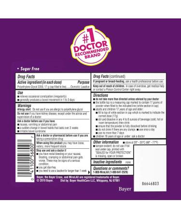 MiraLAX Laxative Powder 1.11lb for Gentle Constipation Relief - 30 Dose Polyethylene Glycol 3350 - Dr. Recommended Brand - Stimulant-Free - Softens Stool - Red - Pack of 1 - Buy Online on GoSupps.com